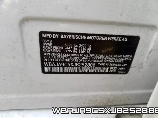 WBAJA9C5XJB252886 фото 2