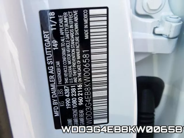 WDD3G4EB8KW006581 фото 2