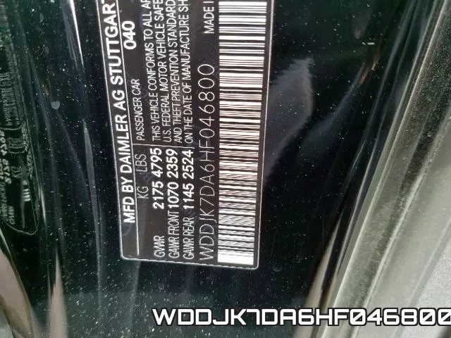 WDDJK7DA6HF046800 фото 2