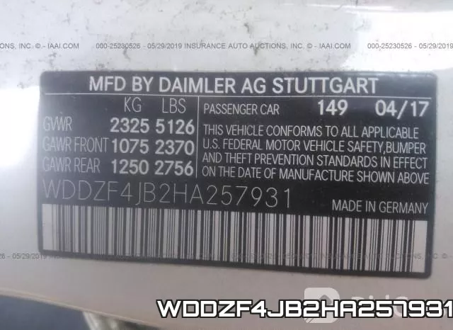 WDDZF4JB2HA257931 фото 10