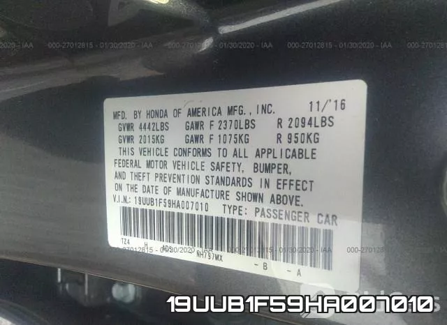 19UUB1F59HA007010 фото 10