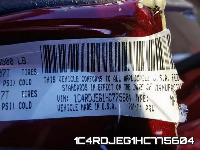 1C4RDJEG1HC775604 фото 2