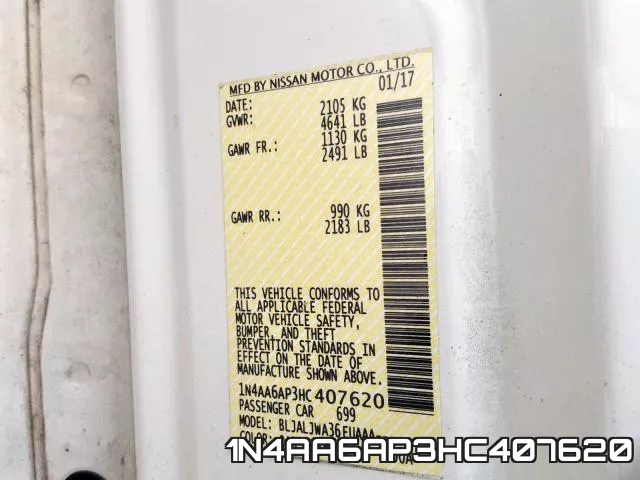 1N4AA6AP3HC407620 фото 2