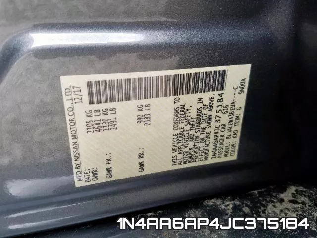 1N4AA6AP4JC375184 фото 2