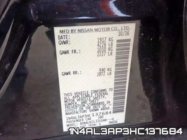 1N4AL3AP3HC137684 фото 2