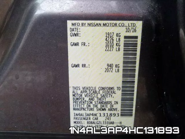 1N4AL3AP4HC131893 фото 2