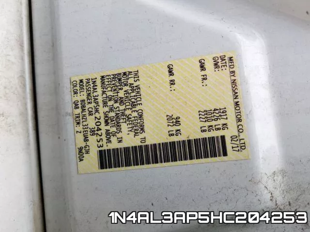 1N4AL3AP5HC204253 фото 2