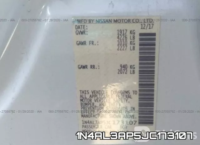 1N4AL3AP5JC173107 фото 10