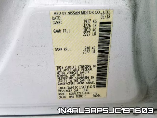 1N4AL3AP5JC197603 фото 2