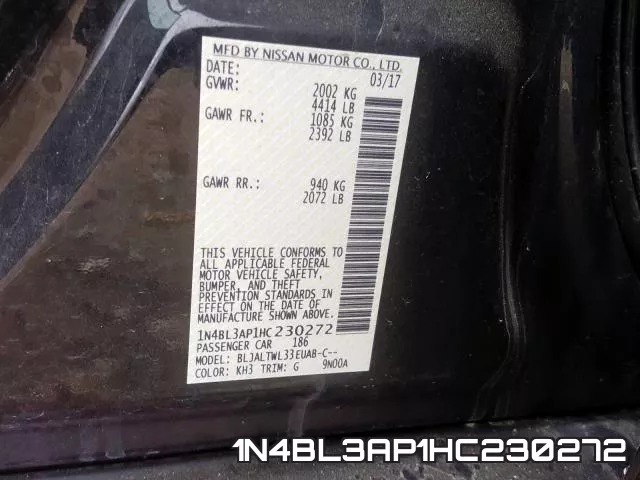1N4BL3AP1HC230272 фото 2