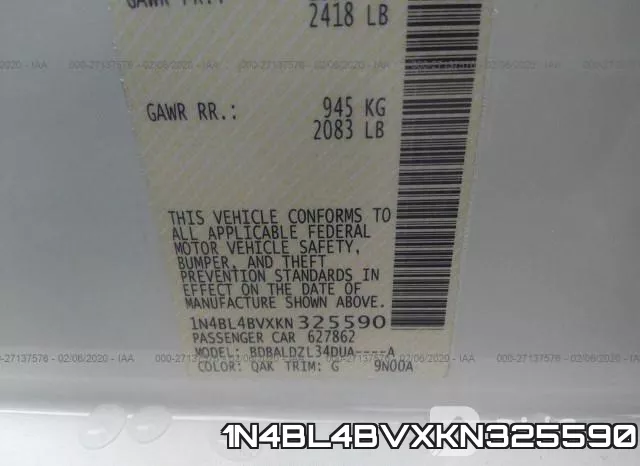 1N4BL4BVXKN325590 фото 10