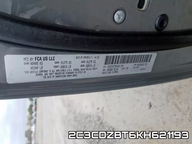 2C3CDZBT6KH621193 фото 2