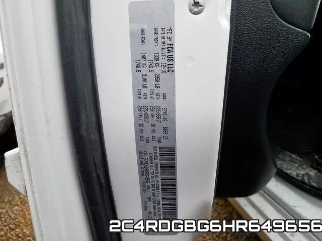 2C4RDGBG6HR649656 фото 2