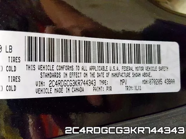 2C4RDGCG3KR744343 фото 2