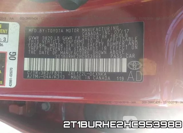 2T1BURHE2HC953988 фото 10