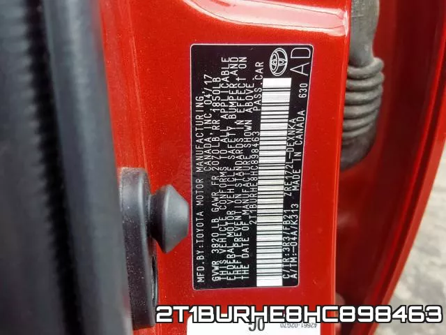 2T1BURHE8HC898463 фото 2