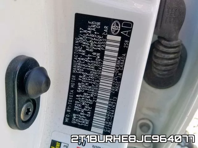 2T1BURHE8JC964077 фото 2