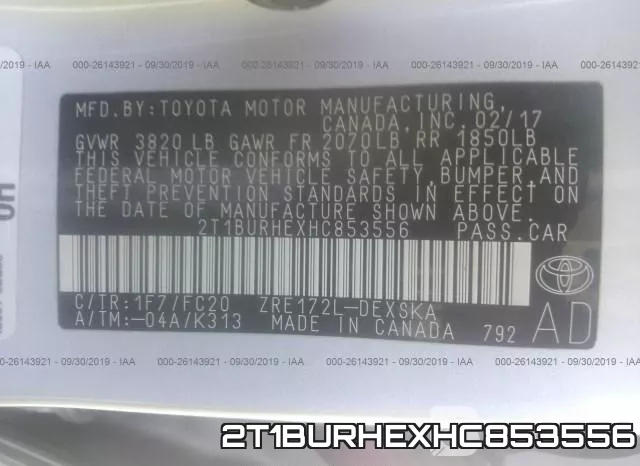 2T1BURHEXHC853556 фото 10