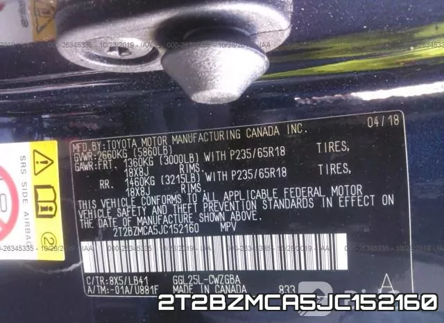 2T2BZMCA5JC152160 фото 10