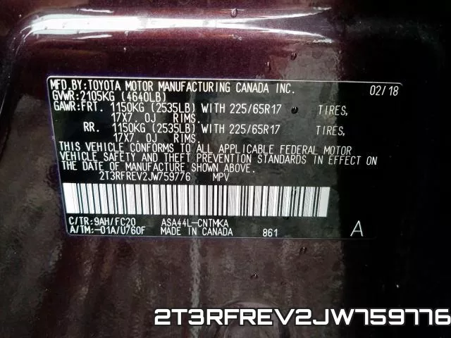 2T3RFREV2JW759776 фото 2