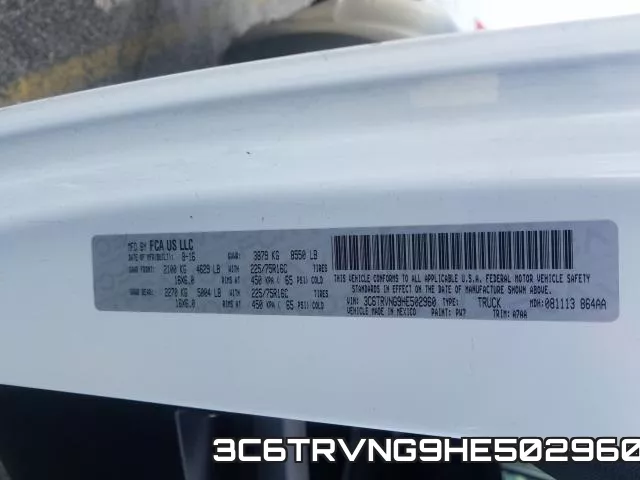 3C6TRVNG9HE502960 фото 2
