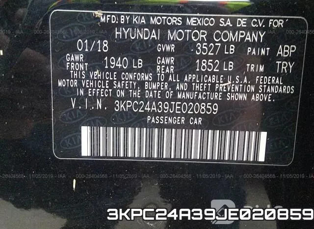 3KPC24A39JE020859 фото 10