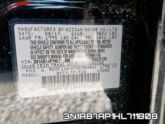3N1AB7AP1HL711808 фото 2