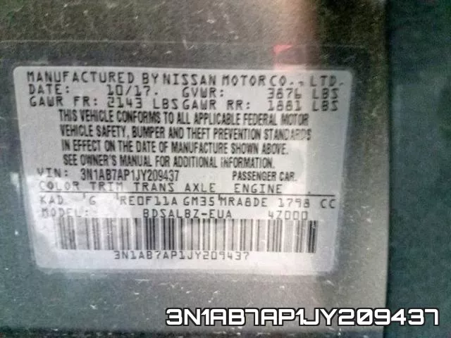 3N1AB7AP1JY209437 фото 2
