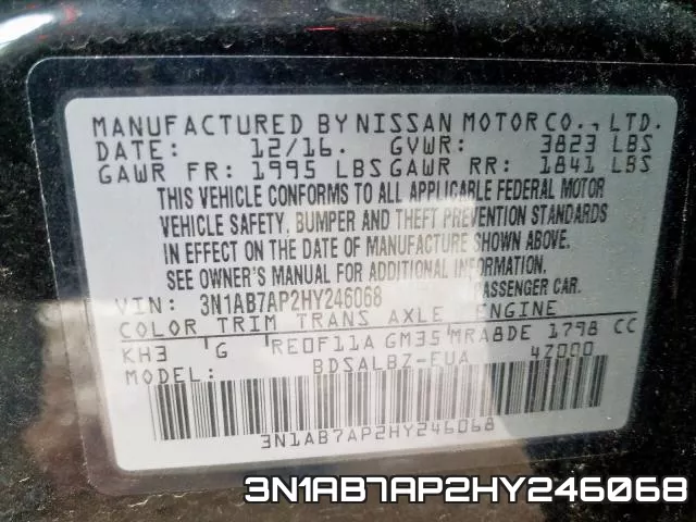 3N1AB7AP2HY246068 фото 2