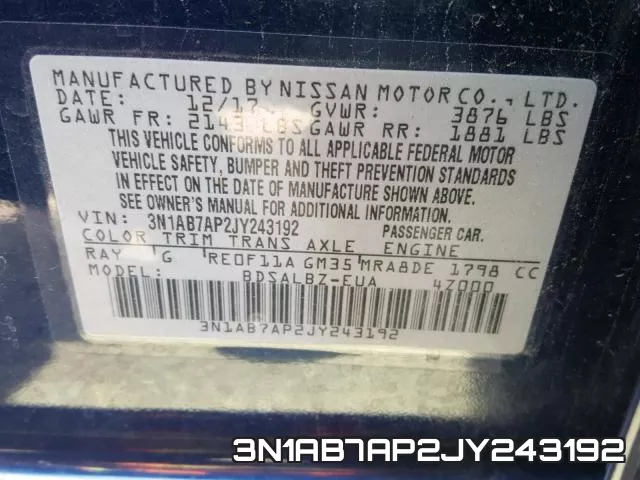 3N1AB7AP2JY243192 фото 2