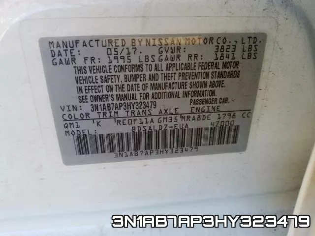 3N1AB7AP3HY323479 фото 2