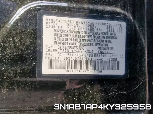 3N1AB7AP4KY325958 фото 2