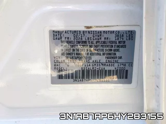 3N1AB7AP6HY283155 фото 2