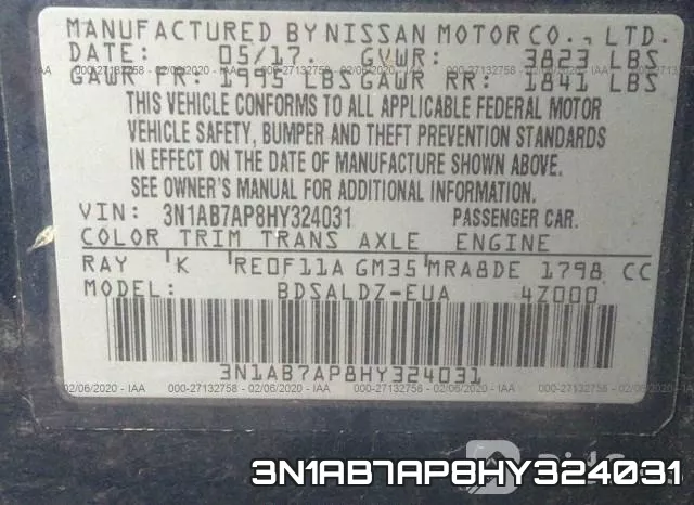 3N1AB7AP8HY324031 фото 10