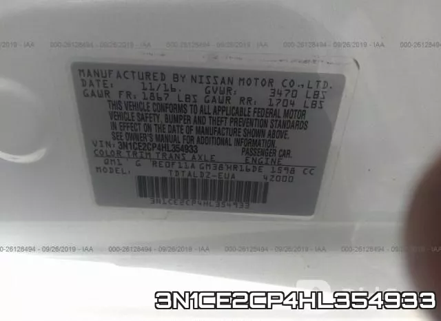 3N1CE2CP4HL354933 фото 10
