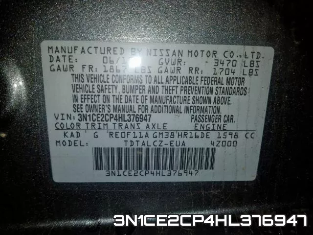 3N1CE2CP4HL376947 фото 2