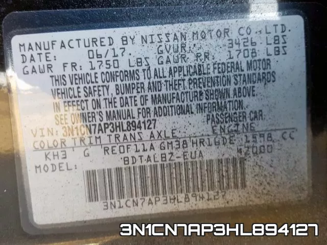 3N1CN7AP3HL894127 фото 2