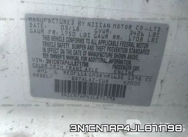 3N1CN7AP4JL871798 фото 10
