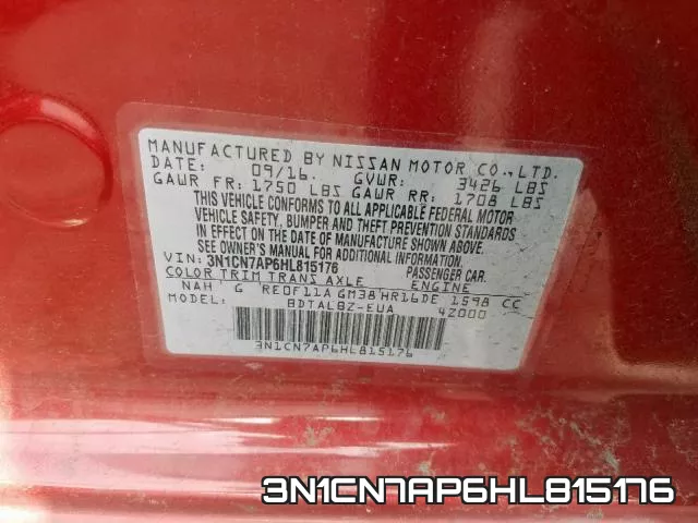 3N1CN7AP6HL815176 фото 2