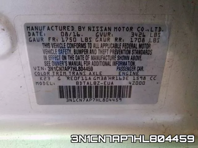 3N1CN7AP7HL804459 фото 2
