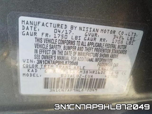 3N1CN7AP9HL872049 фото 2
