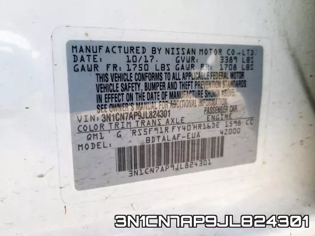 3N1CN7AP9JL824301 фото 2