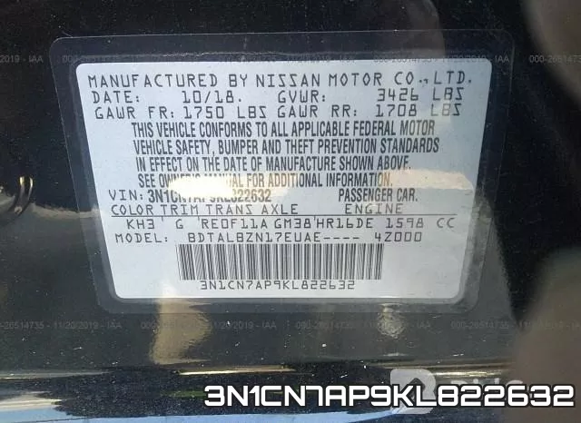 3N1CN7AP9KL822632 фото 10