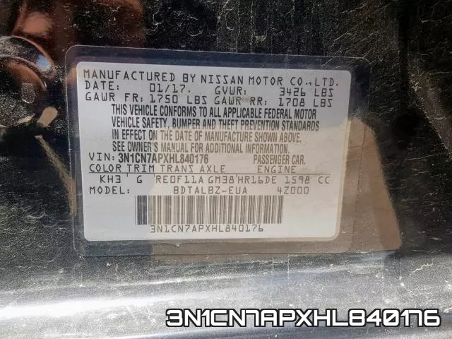 3N1CN7APXHL840176 фото 2