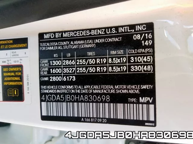 4JGDA5JB0HA830698 фото 2