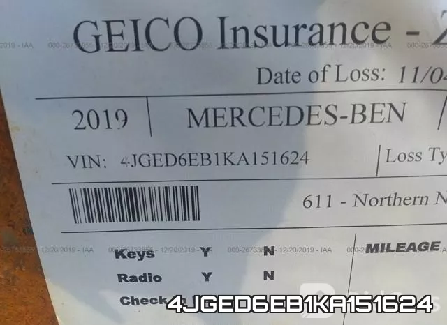 4JGED6EB1KA151624 фото 10
