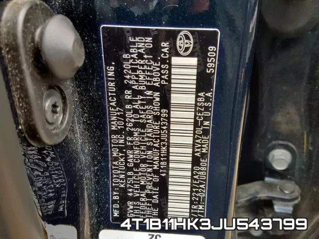 4T1B11HK3JU543799 фото 2