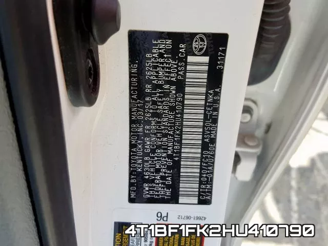 4T1BF1FK2HU410790 фото 2