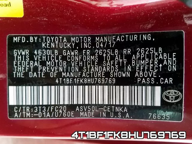 4T1BF1FK8HU769769 фото 2
