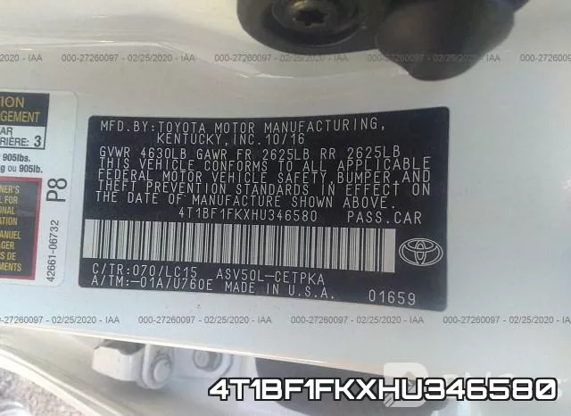 4T1BF1FKXHU346580 фото 10